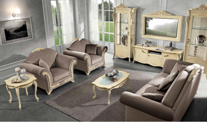 Canapé 3 places Mobilier de luxe Salon Trois places Design classique italien