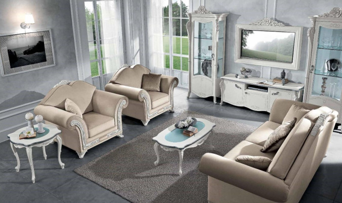 Canapé 3 places Mobilier de salon Canapés trois places Mobilier de luxe italien Tissu