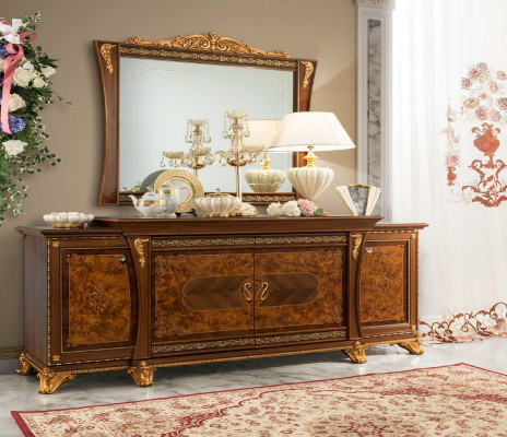 Buffet avec miroir Buffet Buffets Armoire en bois Meubles Commodes Marron neuf