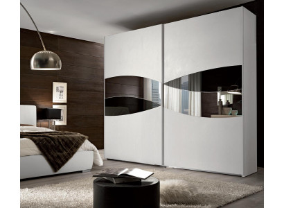 Armoires Armoire avec portes coulissantes Chambre Armoire en bois Miroir en bois