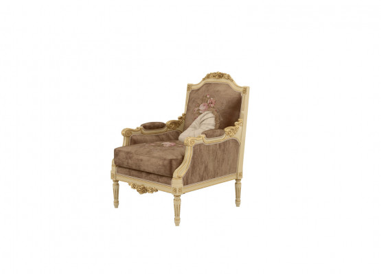 Chaise designer classique en bois avec des détails sculptés