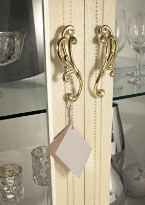 Vitrine Armoire Beige Salle à manger Bibliothèque Meubles Bois Massif Vitrine en Verre neuf