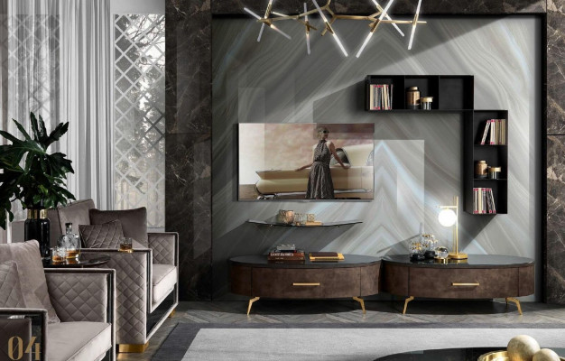 Salle de séjour Meuble télévision Buffet TV Armoire Table Commode Meuble bas Bois Moderne Nouveau