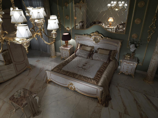 Lit Chambre Lits Lit double Cadre de lit Hôtel Design Rembourrage Mobilier de luxe