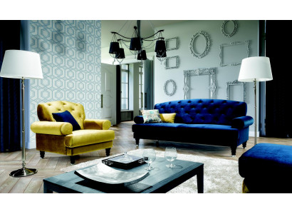 Chesterfield canapé designer 3 places Canapé canapés Tissu Lamezia