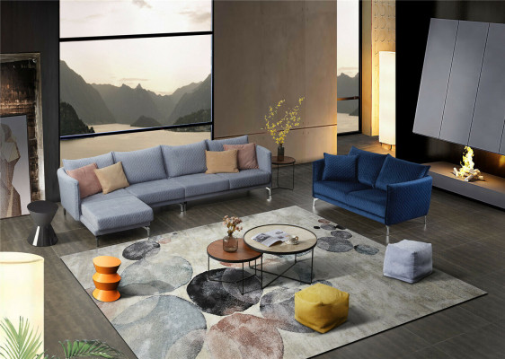 Design rembourrage luxe canapé canapé en tissu trois places trois places en velours