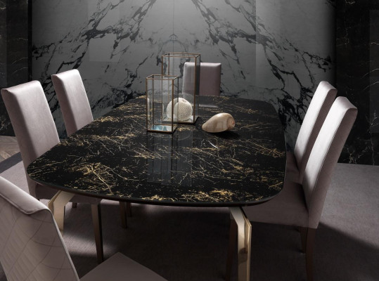 Table de salle à manger Noire Tables de designer Design moderne Mobilier de luxe Table de salle à manger Cuisine