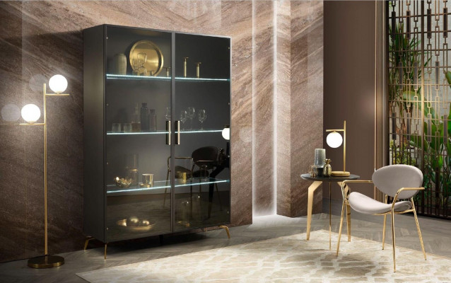 Vitrine Armoire Vitrines Armoires Conception Meubles italiens Salle de séjour Garde-robe