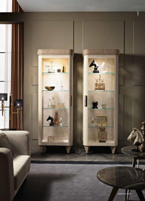 Vitrines Armoire en verre Armoires Étagère en bois Vitrine Design Moderne Salon Nouveau