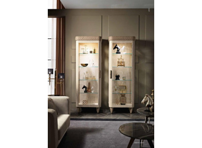 Vitrines Armoire en verre Armoires Étagère en bois Vitrine Design Moderne Salon Nouveau