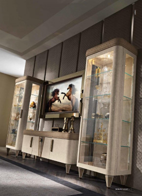 Vitrines Armoire en verre Armoires Étagère en bois Vitrine Design Moderne Salon Nouveau