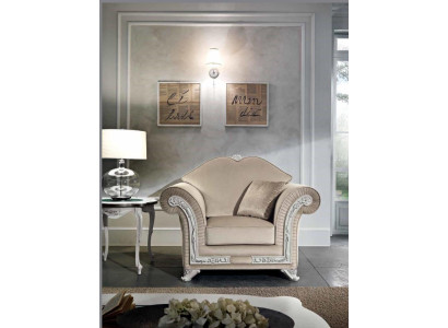 Fauteuil de luxe classique 1 place en bois beige Fauteuil de salon Italie