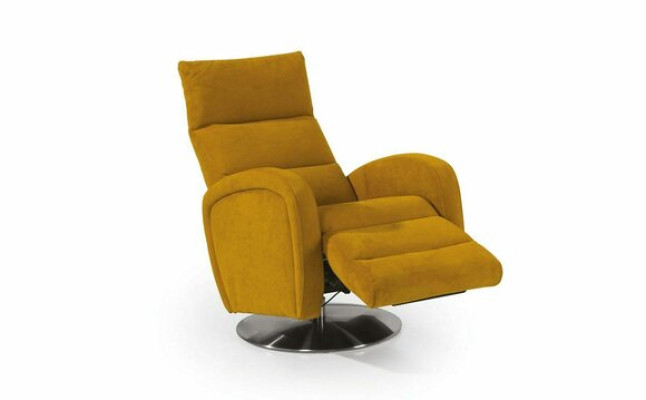 Fauteuil Lounge Chaise Design Canapé Rembourré 1 Place Détente Pivotant TV Tissu