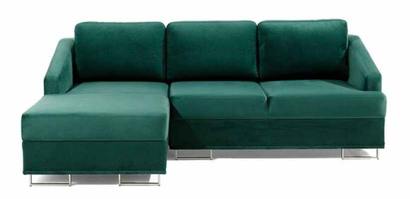 Canapé d'angle de luxe - Canapé vert émeraude d'angle avec fonction lit nouveau
