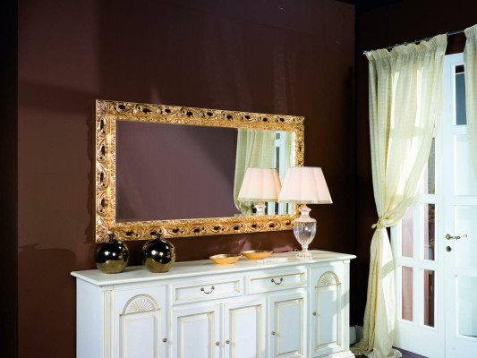 Miroir mural Cadre Or Verre Salon 96x186 Miroir Salon Mobilier Suspendu