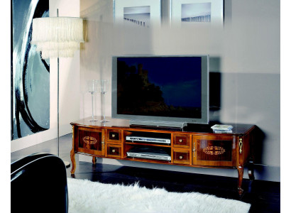 Meuble de télévision design Commode TV Bas Classique Armoire Table Salon Bois Mobilier Style baroque neuf