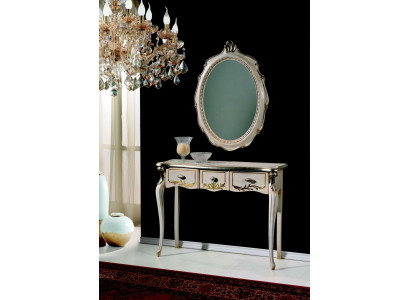 Meuble Baroque de luxe Table console Table murale Table Blanche Classique en bois 106 cm