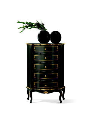 Style de mobilier italien Baroque Armoire noire de designer Commode Meubles