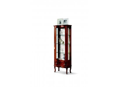 Vitrine en bois de luxe Armoire brune Portes en verre Design Buffet Meuble italien