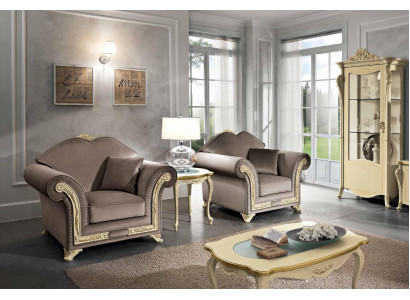 Vitrine en bois, armoires de luxe classiques, design de garde-robe en verre, meubles italiens.