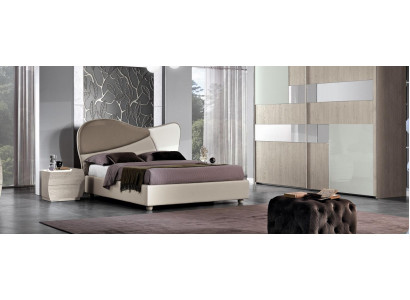 Meubles Lits de luxe modernes Lit Textile neuf 2x Table de chevet 3 pièces Ensemble de chambre