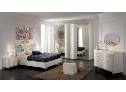 Lit de luxe moderne Lits Cadre de lit Double Cadre de lit en bois Chambre à coucher Blanc