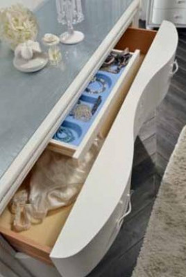 Ensemble commode miroir Luxe Console Commodes Chambre Tabouret Complet Bois