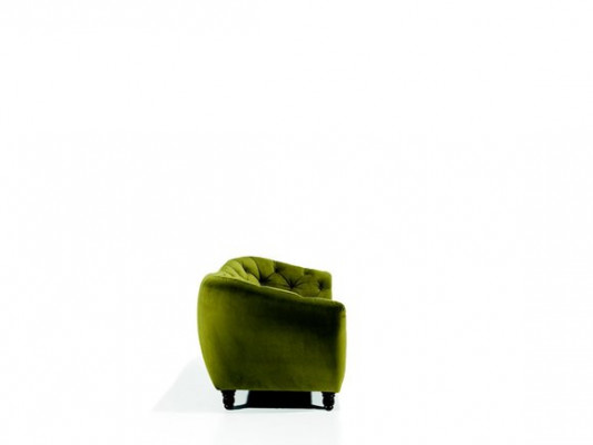 Canapé trois places avec dossier de style Chesterfield luxueux dans une élégante teinte de vert