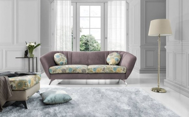 Design Canapé club relax 3 places Canapé lounge Tissu recouvert de tissu Canapés