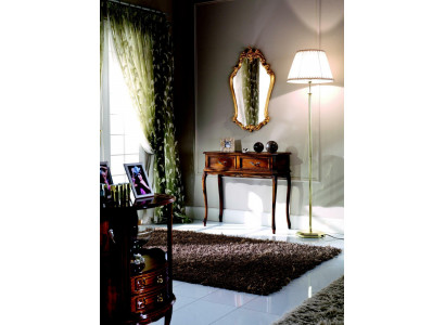 Meubles de luxe en bois italien, ensemble de 2 pièces de style de meubles Console baroque avec miroir nouveau