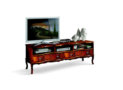 Meuble bas de télévision en bois italien - Buffet TV - Meuble TV long - Armoire - Mobilier de luxe pour salon nouveau