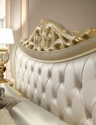 Lit double Lit Lits de luxe Lits de bois Cadre de lit e Cadre de lit beige Design Moderne