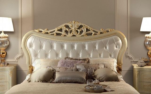 Lit double Lit Lits de luxe Lits de bois Cadre de lit e Cadre de lit beige Design Moderne