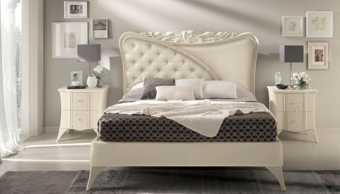Lit double de luxe Cadre de lit e Lits Chambre à coucher Cadre de lit Design moderne