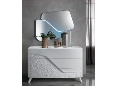 Commode avec miroir Coffres de bois Commodes Meuble Armoire Chambre blanche Buffet neuf