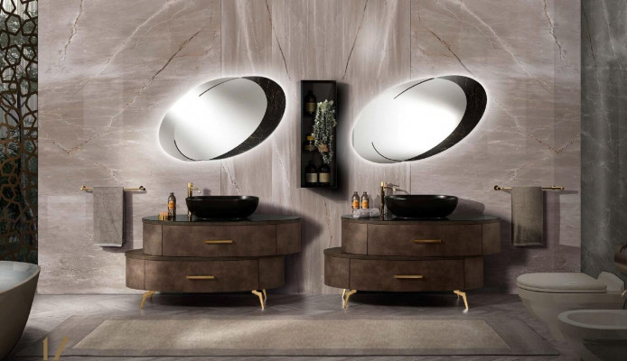 Robinet de lavabo de salle de bain Meubles de salle de bain Style italien Nouvel ensemble de lavabo de salle de bain