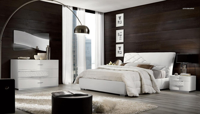 Lit cadre de lit e Cadre de lit Lits Double de luxe Lit double Blanc Design moderne