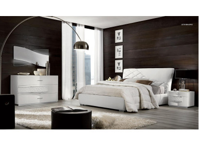 Lit cadre de lit e Cadre de lit Lits Double de luxe Lit double Blanc Design moderne