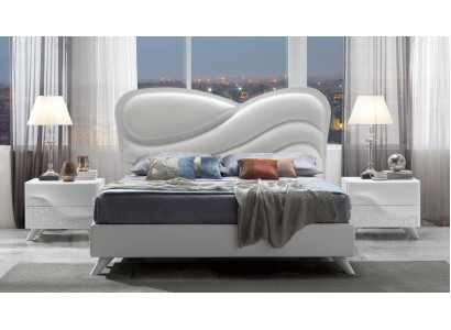 Lit double Lit cadre de lit Cadre de lit blanc Double Moderne Luxe Style Italie nouveau