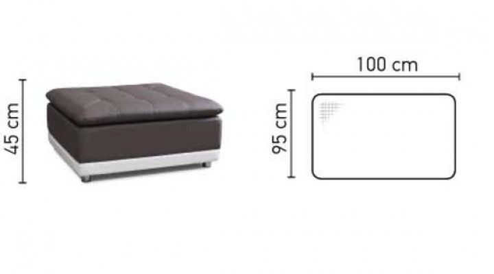 Tabouret de salon XXL Repose-pieds de club Pouf en cuir en textile Ottoman