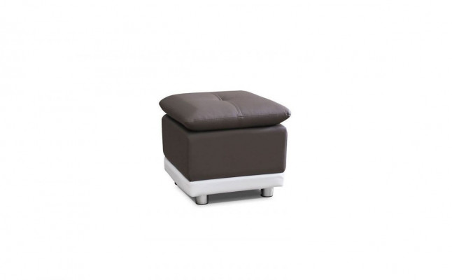 Pouf ottoman de designer en cuir et textile XXL.