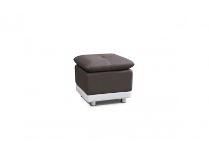 Pouf ottoman de designer en cuir et textile XXL.