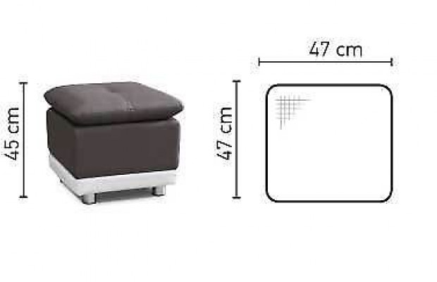Pouf ottoman de designer en cuir et textile XXL.