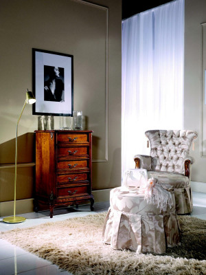 Meuble de style baroque en bois brun, neuf, fabriqué en Italie.