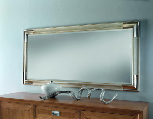 Miroir de designer Buffet baroque miroir Étagère de salon en miroir de luxe Argent