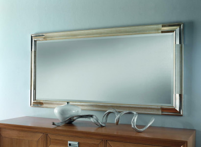 Miroir de designer Buffet baroque miroir Étagère de salon en miroir de luxe Argent