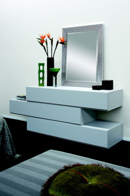 Grand miroir classique mural Miroir encadré en bois véritable Miroir suspendu miroir