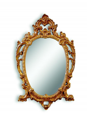 Classique r grand Miroir Miroir mural Miroir suspendu Bois Or Portemanteau 64x104cm