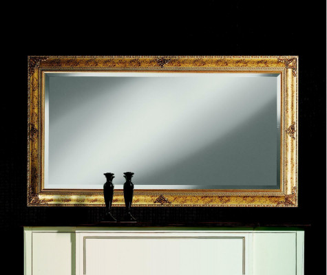 Miroir mural Cadre en bois Miroir suspendu Miroir doré Miroir mural Salon nouveau