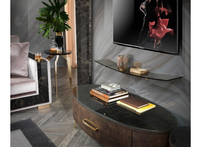 Mur Vivant Mur du salon Étagère murale Buffet TV Armoire étagère Murale Garde-robe 2 pièces.
